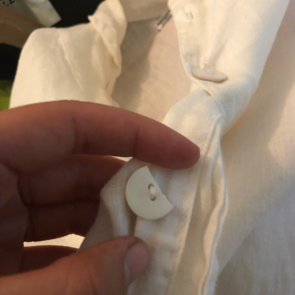 FLAX white button down - Picture 2 of 2